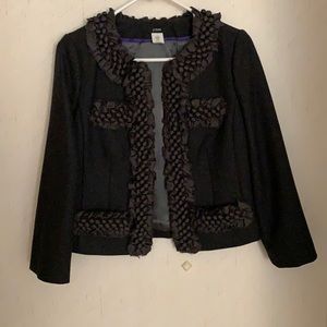J. Crew Black Blazer with Textured Trim
